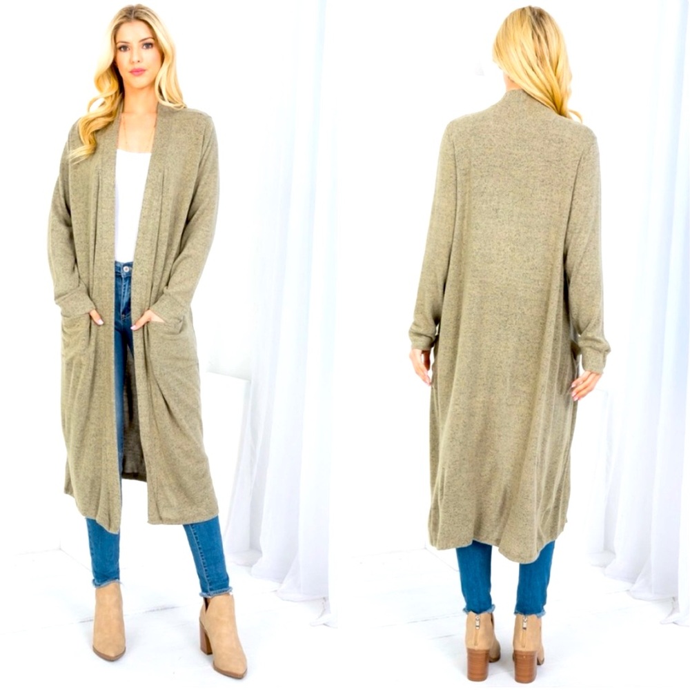 Soft Olive Lightweight cardigan (oversized) (Was $59) 🆕